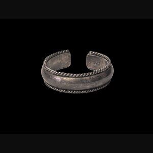 925 Oxidized Sterling Silver 4.6mm Size 2.5 Adjustable Open Back Toe Ring